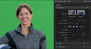 Apple Final Cut Pro X chroma key dialog